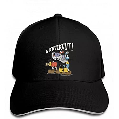 klassisch Baseball Kappe Klassische Cuphead Knockout Pose Baseballmütze für Herren Grafik 015510 Snapback Cap Peak Outdoor Sports Cap Weihnachten Geschenk von KRYDN