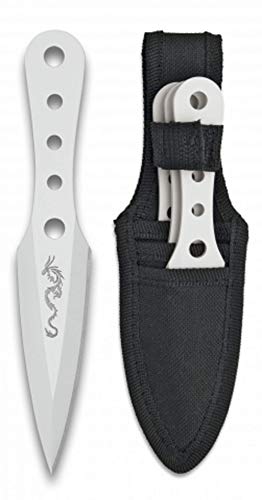 *3er* Messerset White Dragon Darts Wurfmesser weiß - robuste Trainingsmesser Kunai Messer mit Nylon Etui schwarz *3er* Messerset White Dragon Darts Wurfmesser weiß - robuste Trainingsmesser Kunai Messer mit Nylon Etui schwarz von KS-11