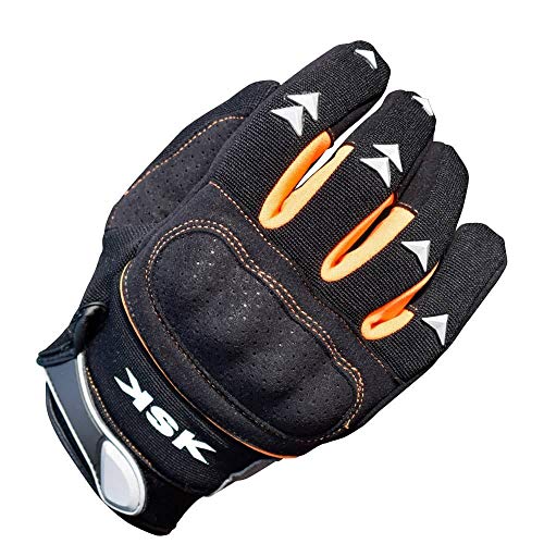 KSK Cross-Handschuhe – Übergangszeit Motorradhandschuhe, Motorroller, Orange, Größe XXL (22-23 cm) von KSK