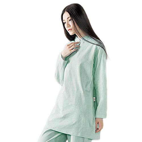 KSUA Damen Tai Chi Uniform Zen Meditations Anzug Chinesische Kung Fu Kleidung Baumwolle (Grün, EU L) von KSUA
