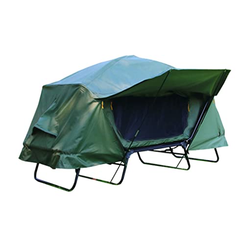 Outdoor -Camping -Zelt -Kinderbettfenster mit Gaze Aufbewahrungsbeutel Design und Sandwich Eva -Schaumkissen Erhöhtes Camping Cot Tent Combo Set Doppelschicht Regendicht, 210x80x120 cm von KSWBD