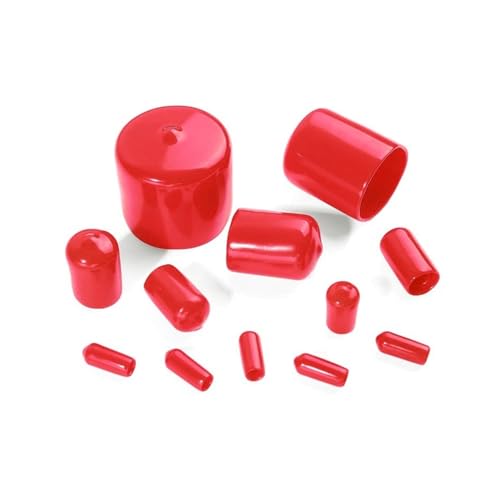 KSeSii Gummi-Endkappenstopper, Schutzhülle, Ringabdeckung, Kabelverschraubung, Kunststofftülle, Dichtung, weiche Mantel, Stecker, Löcher, Schraubkappen (rot, HR-11.0_100 Stück) von KSeSii