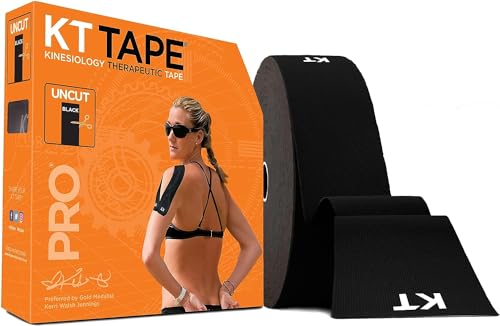 KT Tape PRO Synthetic Elastic Kinesiology 125-Feet Jumbo Uncut Roll Therapeutic Tape, Jet Black von KT Tape