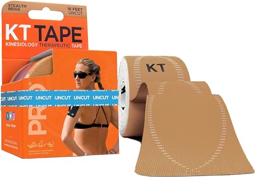 KT Tape Unisex-Erwachsene Pro Kinesiologie, synthetisch, therapeutisches Sport-Tape, 4,6 m, ungeschnittene Rolle, Beige, Stealth von KT Tape