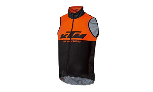 KTM Factory Team Windbreaker Sleeveless XW Mit Reflector Weste Radweste Windweste Jacke ärmellos wasserdicht atmungsaktiv für Fahrrad. Schwarz/orange KTM Factory Team Windbreaker Sleeveless XW Mit Reflector Weste Radweste Windweste Jacke ärmellos wasserdicht atmungsaktiv für Fahrrad. Schwarz/orange von KTM