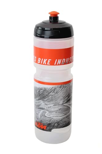 KTM Fahrrad Trinkflasche Uphill 800 Volumen 800ml transparent Panorama Print Schwarzer Deckel Sportscup von KTM