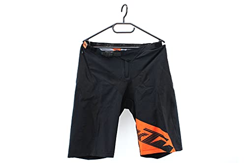 KTM Fahrradhose - Factory Enduro - Radlerhose, Kurze Hose, Shorts in Schwarz und Orange, seitliche Reißverschlusstasche, Schnallenverschluss, Größe S, M, Größe:M von KTM