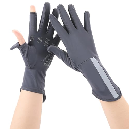 Fahrradhandschuhe für Damen, zwei Finger, freiliegend, kühlende Handschuhe, verlängerte Manschetten, atmungsaktive Handschuhe für Outdoor-Sport, Fahrradhandschuhe für Damen, Vollfinger-Handschuhe für von KUAIYIJU