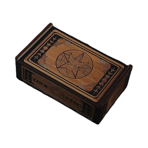 KUAIYIJU Tarotkarten-Aufbewahrungsbox aus Holz, Push-Pull-Tarotkarten, Aufbewahrungsbox, tragbarer Kartenbehälter, Astrologie, Schmuckkästchen, langlebig von KUAIYIJU