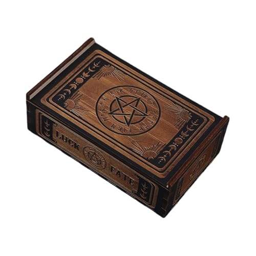 KUAIYIJU Tarotkarten-Aufbewahrungsbox aus Holz, Push-Pull-Tarotkarten, Aufbewahrungsbox, tragbarer Kartenbehälter, Astrologie, Schmuckkästchen, langlebig von KUAIYIJU