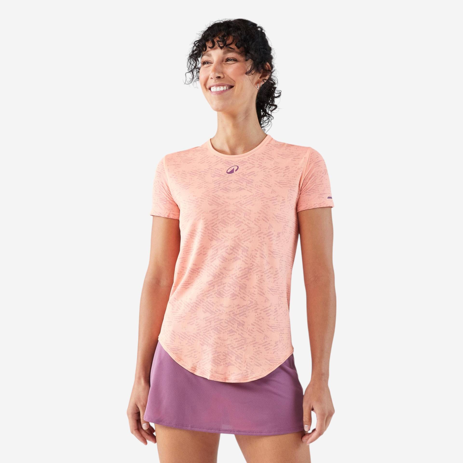 Damen Padel T-Shirt Funktionsshirt - atmungsaktiv korallrot Damen Padel T-Shirt Funktionsshirt - atmungsaktiv korallrot von KUIKMA