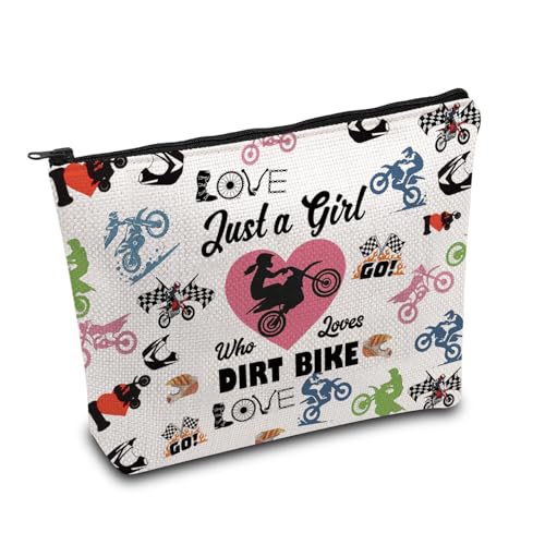 KUIYAI Dirt Bike Geschenk Dirt Bike Girl Geschenk Just AGirl Who Loves Dirt Bike Kosmetiktasche für Frauen Motocross Geschenk, Girl Love Dirt Bikeuk, modisch von KUIYAI