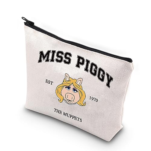KUIYAI Kosmetiktasche, inspiriert von Miss Piggy Est 1974 The Muppets, mit Reißverschluss, Make-up-Tasche, Est 1974 Muppets von KUIYAI