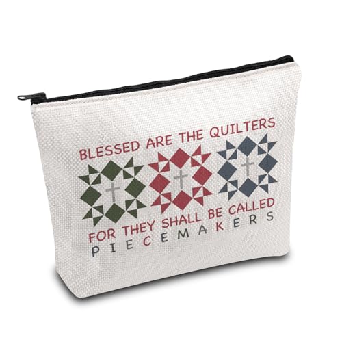 KUIYAI Religiöses Quilt-Geschenk, Quilter-Geschenk, Blessed are The Quilters for They Shall Be Called Piecemakers Make-up-Tasche, Stück Makeruk, modisch von KUIYAI