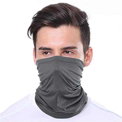 KUNSTIFY | Multifunktionstuch Mundschutz | Bandana Herren Damen Schlauchschal Halstuch Mund-Nasen-Schutz Maske Baumwolle Outdoor | elastisch atmungsaktiv waschbar (Dunkelgrau) von KUNSTIFY