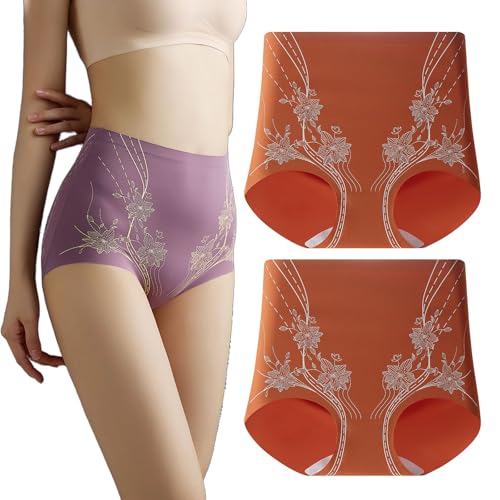 Hohe Taille Nahtlose Flüssigkeit EIS Seide Shaping Pants, Frauen Hintern Heben Höschen Bauch Kontrolle Körper Shapewear Brief (2PCS-I,L (55-60kg)) von KURTIK