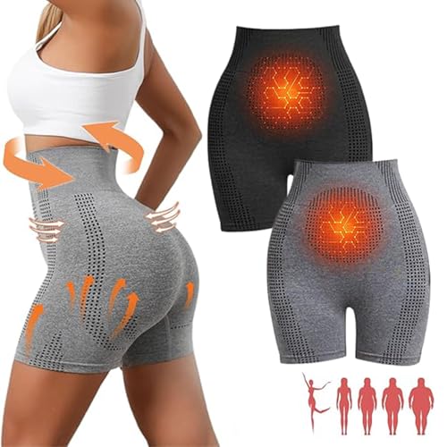 KURTIK Micro Vibration Massage Shaping Shorts, Ice Silk Ion Fiber Repair Shaping Shorts, Micro-Vibration Massage Modul (2PCS-C,L (60-70kg)) von KURTIK