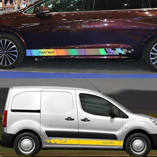 KUSQCRGA 2 Stück Autotür-Seitenaufkleber, Grafiken, Vinyl-Dekor-Aufkleber, passend für Partner Camper Cargo Van Teile Tuning Autozubehör von KUSQCRGA