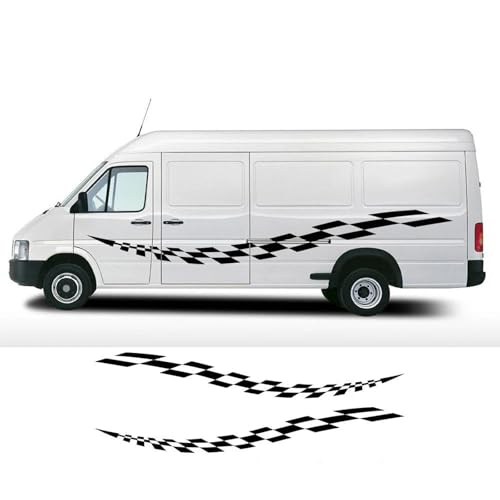 KUSQCRGA 2-teiliges Auto-Aufkleber-Set für beide Seiten, Vinyl-Dekor-Aufkleber, passend für VW LT35 Racing Sport Camper Van Streifen Grafikzubehör von KUSQCRGA