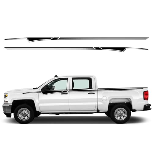 KUSQCRGA Auto-Vinyl-Aufkleber, Taillenliniengrafiken, seitliche Karosserie, Rennstreifen, Aufkleberdekor, passend für Silverado Chevy 2014–2017, Zubehör von KUSQCRGA