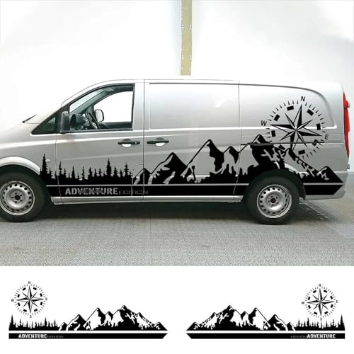 KUSQCRGA Autoaufkleber Camper Van Mountain Graphics Vinyl-Aufkleber, für Benz Vito V-Klasse Viano W447 W639 W638 Tuning-Zubehör von KUSQCRGA