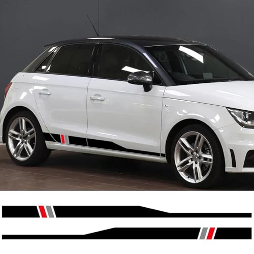 KUSQCRGA Autotür-Rennstreifen, Vinyl-Folienaufkleber, passend für Audi A1 8X GB GBA Sportback Ego Plus Quattro TFSI E-Tron U Autozubehör von KUSQCRGA