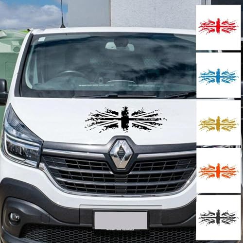 KUSQCRGA Grafiken Union Jack Flagge UK GB Motorhaubenaufkleber Autohaube Karosseriedekor-Abziehbilder, passend für FIAT Ducato Maxi Ⅲ 8 35 Auto Van Canper von KUSQCRGA