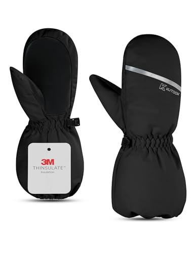 KUTOOK Fäustlinge Kinder Winter Handschuhe Skihandschuhe Wasserdicht Warme Winterhandschuhe Ski Snowboard Fußball Schwarz XS KUTOOK Fäustlinge Kinder Winter Handschuhe Skihandschuhe Wasserdicht Warme Winterhandschuhe Ski Snowboard Fußball Schwarz XS von KUTOOK