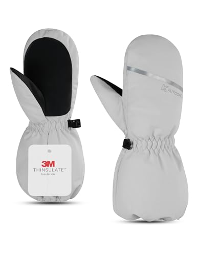KUTOOK Fäustlinge Kinder Winter Handschuhe Skihandschuhe Wasserdicht Warme Winterhandschuhe Ski Snowboard Fußball Silber M KUTOOK Fäustlinge Kinder Winter Handschuhe Skihandschuhe Wasserdicht Warme Winterhandschuhe Ski Snowboard Fußball Silber M von KUTOOK
