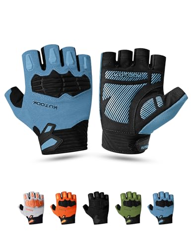 KUTOOK Fahrradhandschuhe MTB Mountainbike Fahrrad Handschuhe Herren Damen Sommer mit 5mm Palm Pad TPR SCR Protect Touch-Screen Atmungsaktiv Elastisch rutschfest Stoßdämpfend Blau M KUTOOK Fahrradhandschuhe MTB Mountainbike Fahrrad Handschuhe Herren Damen Sommer mit 5mm Palm Pad TPR SCR Protect Touch-Screen Atmungsaktiv Elastisch rutschfest Stoßdämpfend Blau M von KUTOOK