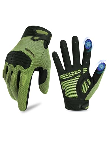 KUTOOK Fahrradhandschuhe MTB Mountainbike Fahrrad Handschuhe Herren Langfinger mit 5mm Palm Pad TPR SCR Protect Touch-Screen Atmungsaktiv Elastisch rutschfest Stoßdämpfend Grün XL KUTOOK Fahrradhandschuhe MTB Mountainbike Fahrrad Handschuhe Herren Langfinger mit 5mm Palm Pad TPR SCR Protect Touch-Screen Atmungsaktiv Elastisch rutschfest Stoßdämpfend Grün XL von KUTOOK