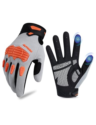 KUTOOK Fahrradhandschuhe MTB Mountainbike Fahrrad Handschuhe Herren Langfinger mit 5mm Palm Pad TPR SCR Protect Touch-Screen Atmungsaktiv Elastisch rutschfest Stoßdämpfend Silbergrau&Orange M KUTOOK Fahrradhandschuhe MTB Mountainbike Fahrrad Handschuhe Herren Langfinger mit 5mm Palm Pad TPR SCR Protect Touch-Screen Atmungsaktiv Elastisch rutschfest Stoßdämpfend Silbergrau&Orange M von KUTOOK