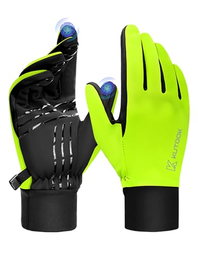 KUTOOK Winddichte Handschuhe Winter Herren Laufhandschuhe Warme Thermo Winterhandschuhe mit 2 Touchscreen Finger Wandern Joggen Laufen Bike Outdoor Sport Gloves Grün L KUTOOK Winddichte Handschuhe Winter Herren Laufhandschuhe Warme Thermo Winterhandschuhe mit 2 Touchscreen Finger Wandern Joggen Laufen Bike Outdoor Sport Gloves Grün L von KUTOOK