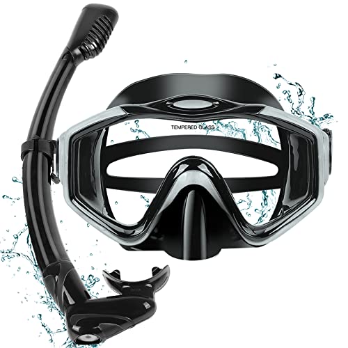 Schnorchelset Erwachsene Tauchmaske Taucherbrille mit Schnorchel Volltrocken für Herren und Damen Anti-Leck & Anti-Fog Schnorchelset Erwachsene Tauchmaske Taucherbrille mit Schnorchel Volltrocken für Herren und Damen Anti-Leck & Anti-Fog von KUYOU