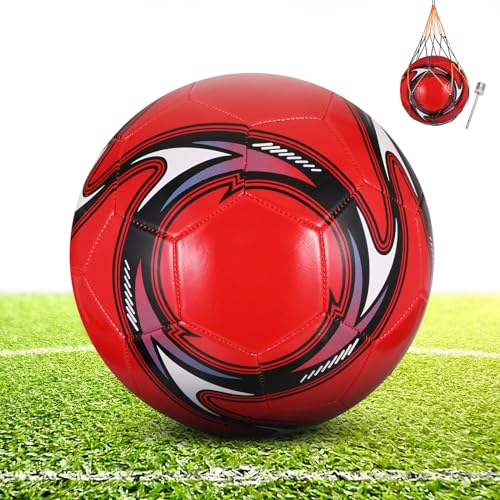 KWJEIULSOQ Fussbälle GrößE Offizieller 5 Fußball Professioneller Fussball Wettbewerb Draussen Fußbälle Sport Training Fusball Unisex Trainingsball Fussbal für Kinder Erwachsene (Dick Blau, 4) von KWJEIULSOQ