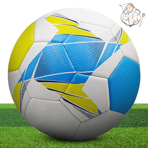 KWJEIULSOQ Fussball 4 Größe Fußball Kinder Verhindern Sprengen Fussbälle Offizieller Training Fusball Professioneller Football Wettbewerb Draussen Lederball für Unisex Jugendliche und Erwachsene von KWJEIULSOQ