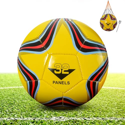 KWJEIULSOQ Fussball Grösse 5, Fußball Kinder Unisex, 2024 Championsleague Ball, Regelmäßiges Spiel und Training Größe 5 Fußball, Outdoor-Indoor Fußbälle für Jugendliche und Erwachsene von KWJEIULSOQ