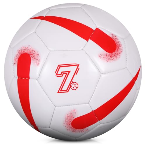 KWJEIULSOQ Fussball Größe 5 Unisex Fußball Kinder Wasserdicht Training Foot Ball Professioneller Fussbälle Verdickter Fußbälle mit Aufblasbare Nadel und Netz von KWJEIULSOQ