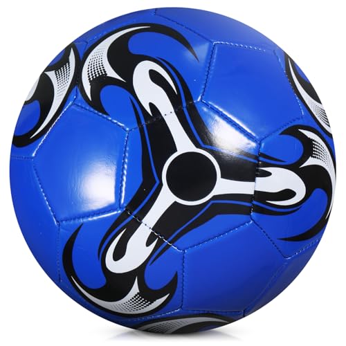 KWJEIULSOQ Fussball Professioneller Fussbälle GrößE 5 Fußball Kinder Offizieller Wettbewerb Draussen Fußbälle Training Fusball Unisex Freizeitbälle für Jugendliche und Erwachsene (Dick Blau, 5) von KWJEIULSOQ