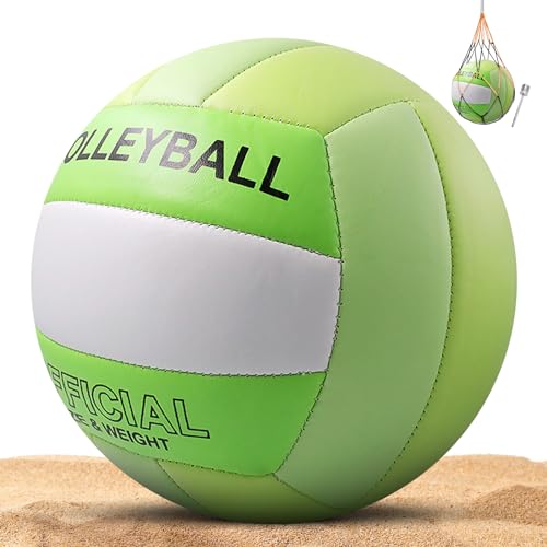 KWJEIULSOQ Langlebiger Volleyball Offizieller Beachvolleyball mit Netz Soft Touch Volleyball PU Leder Weich Wasserfest Vollyball für Beach, Pool und Strand von KWJEIULSOQ