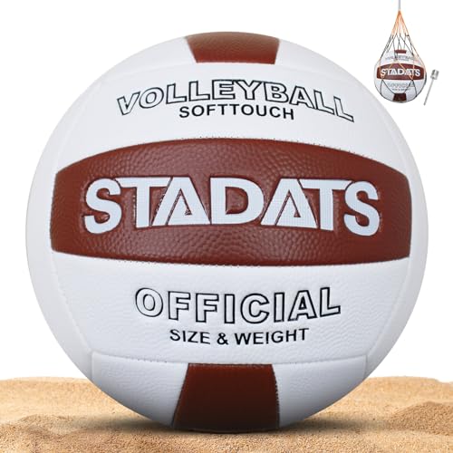 KWJEIULSOQ Volleyball Ball Indoor Outdoor Volleybälle Sport Training Beachvolleyball offizielle Größe 5 für für drinnen und draußen Strand Volleyballtraining (Grau-braun) von KWJEIULSOQ