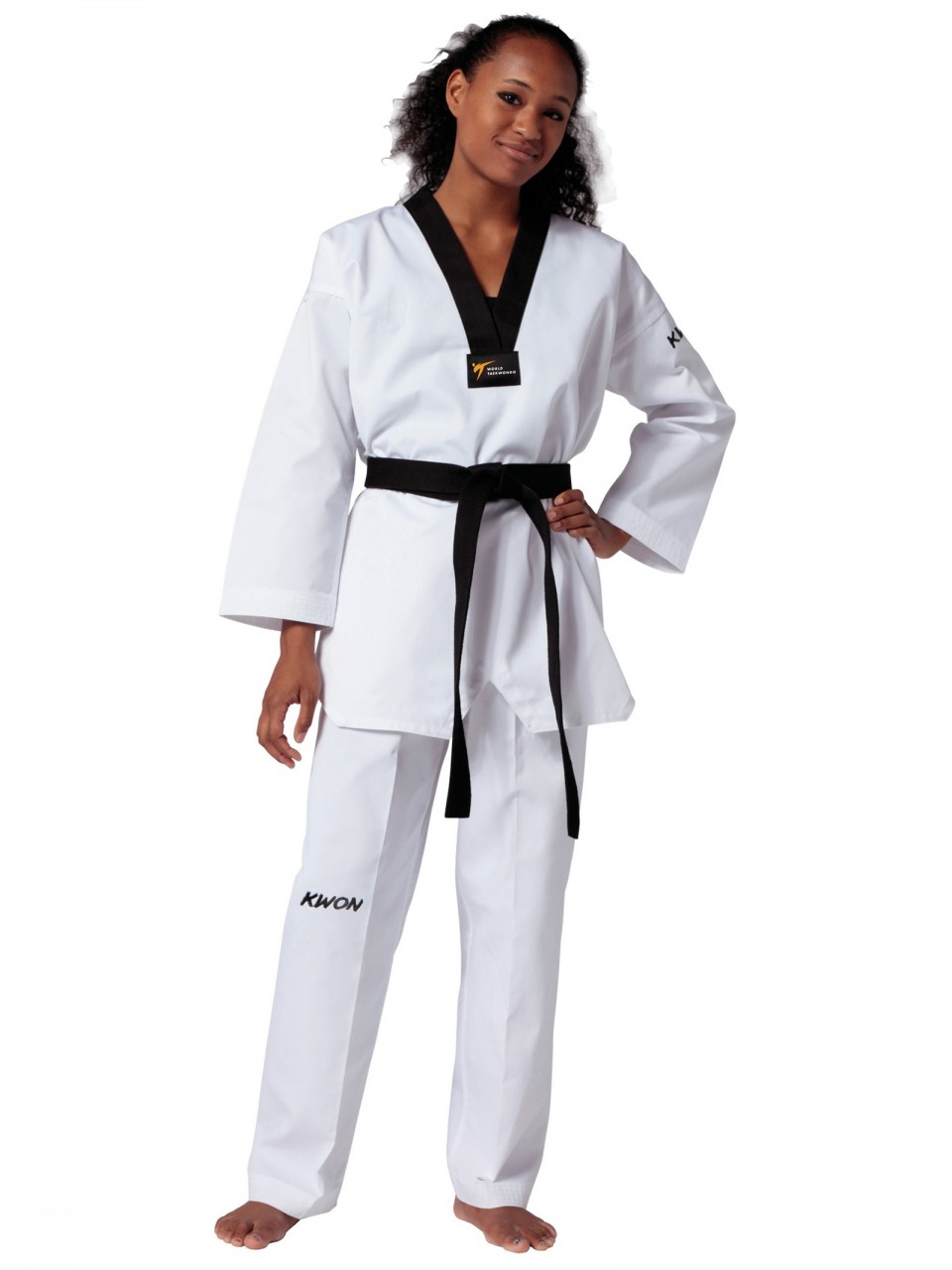 KWON TKD-Anzug Victory mit schwarzem Revers WT anerkannt von KWON KG