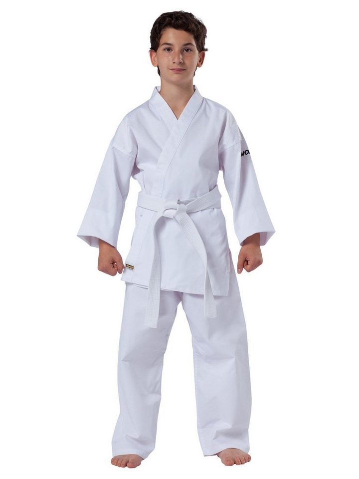 KWON Karateanzug Basic mit Karategürtel Karatehose und Karatejacke, Größe 80 - 190, 6,5 OZ, inkl Gürtel, Einsteiger Model von KWON