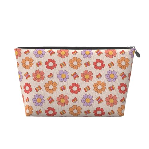 Blumen-Make-up-Tasche, Kosmetik-Organizer, Reise-Kulturtasche, Hautpflege-Tasche mit Reißverschluss von KWQDOZF