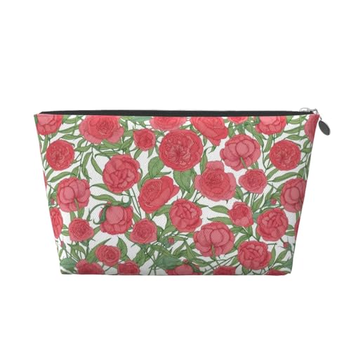 Blumen-Make-up-Tasche, Reise-Make-up-Organizer, Taschen für Frauen, Kosmetiktasche, tragbare Make-up-Pinsel-Taschen von KWQDOZF