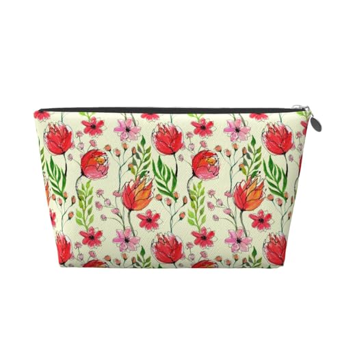 Blumen-Make-up-Tasche für Frauen, Reise-Kosmetiktaschen, Make-up-Organizer, Reiseutensilien, Toilettenartikel, Zubehör von KWQDOZF