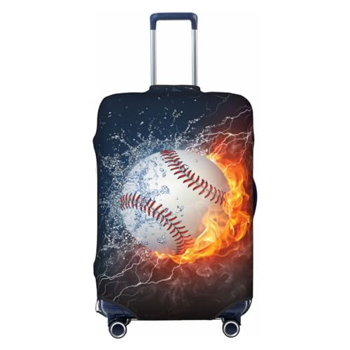 KWQDOZF Kofferschutzhülle mit Baseball-Motiv, elastisch, waschbar, für Baseball-Liebhaber, Gepäckschutz, Reisekoffer-Schutzhülle für Kinder und Erwachsene, M von KWQDOZF