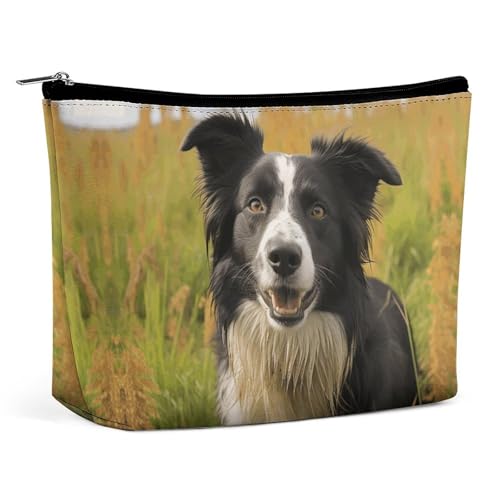 Reise-Kosmetiktasche, Mohado Border Collie Dog Print, Hand-Kosmetik-Reisetasche, einfache Kosmetiktasche, Kosmetiktasche für die Handtasche von KWQDOZF