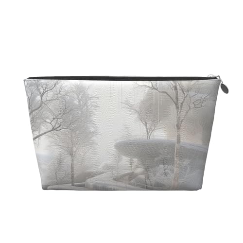 Snow Pond Make-up-Tasche für Damen, Bedruckt, große Kapazität, Reise-Make-up-Tasche aus Leder, wasserdicht, Kulturbeutel, Rasierbeutel von KWQDOZF