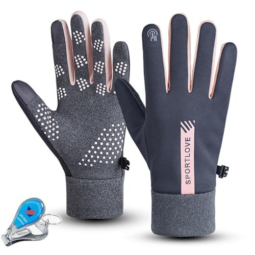 KXF Damen Winter Warm Touchscreen Handschuhe Thermo Dicke Winddicht Hand Rücken Wasserdichte Handschuhe Anti-Rutsch Winter Arbeitshandschuhe für Frauen Kaltes Wetter Radfahren von KXF